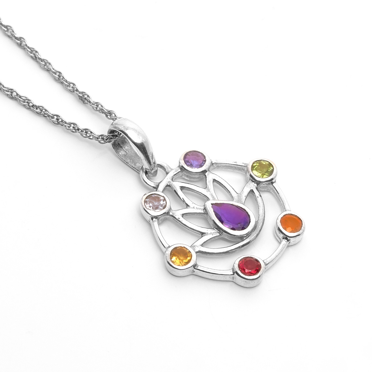 Pendentif univers argent Nirvana en pierres naturelles